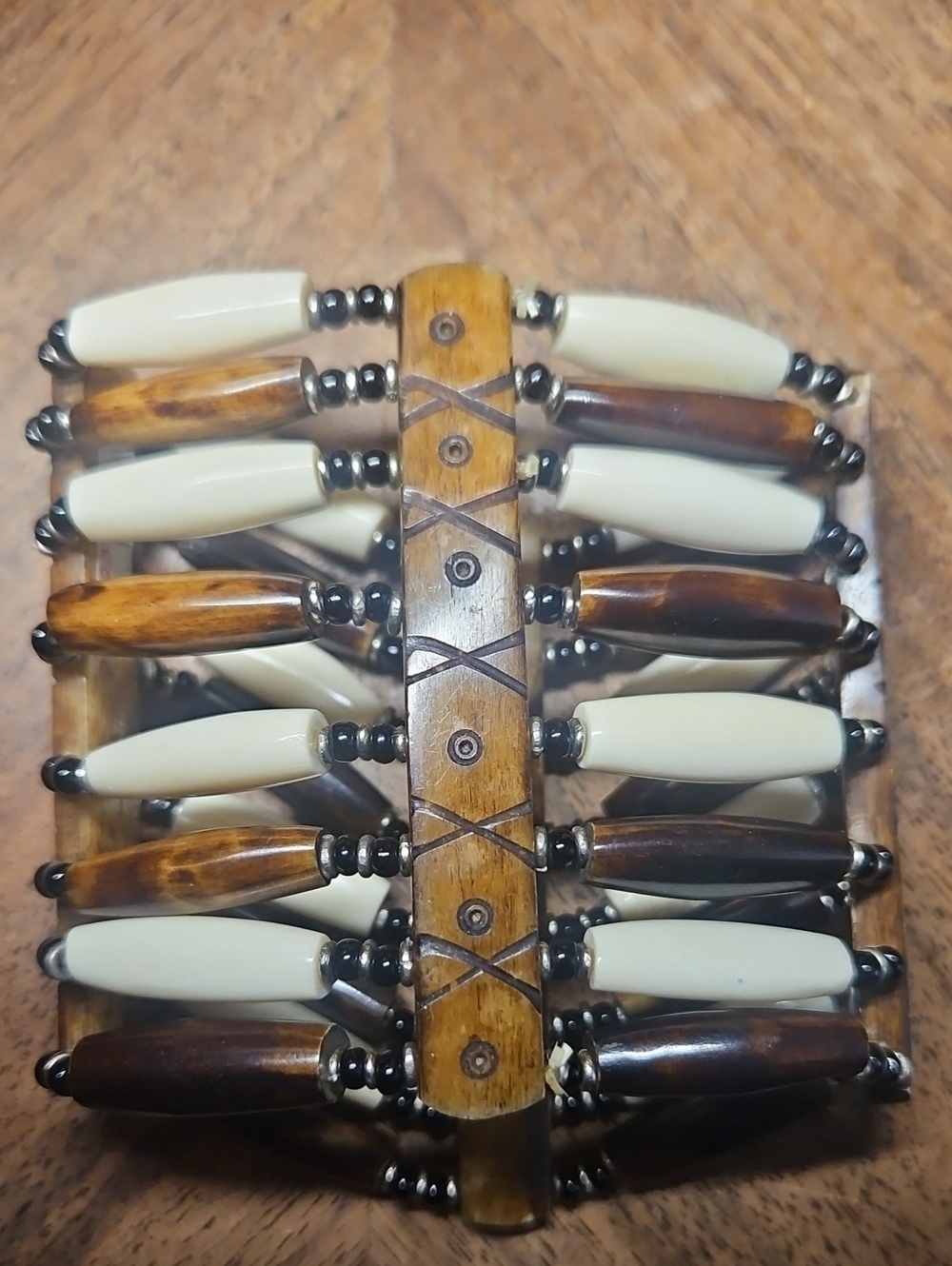 Stunning Natural Bone & Polished Horn Statement Cuff Bracelet ✨